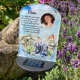 Personalised Photo Forget-me-not Robins Memorial Garden Solar Light Plaque