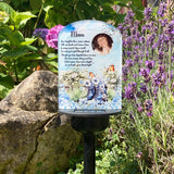 Personalised Photo Forget-me-not Robins Memorial Garden Solar Light Plaque