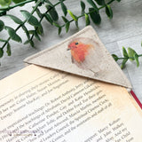 Handmade Robin Fabric Corner Bookmark - Book Lover Gift