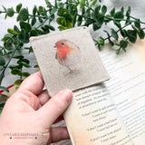 Handmade Robin Fabric Corner Bookmark - Book Lover Gift