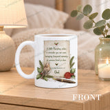 Personalised Christmas robin memorial mug with remembrance verse in loving memory of Dad