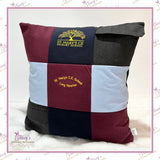 School uniform patchwork cushion