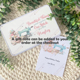 Personalised Storage Tin, Sewing Machine Threads Needles Organiser,  White Rectangular Metal Tin, Gift For Her, Haberdashery Gifts