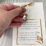 Handmade Silver Robin Sympathy Keyring – Memorial Keepsake