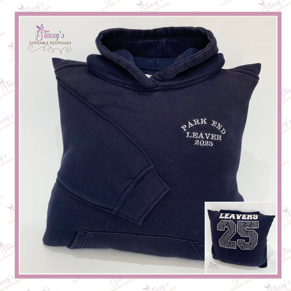 Handmade keepsake cushion crafted from a school leavers hoodie