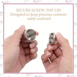 Open mini keepsake urn showing the secure screw-top lid designed to safely enclose ashes or other precious contents