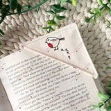 Handmade Robin Fabric Corner Bookmark - Book Lover Gift