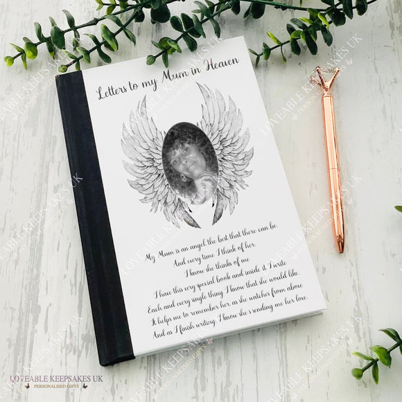 Personalised Letters To Heaven Notebook - Unique Photo Sympathy Gift - Bereavement Journal