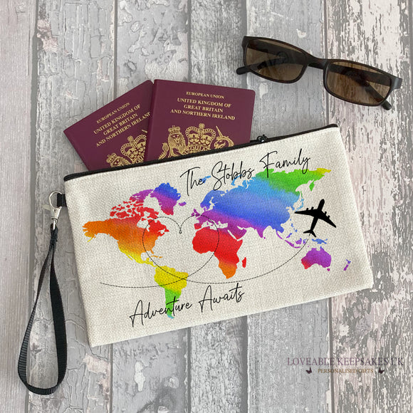 Passport Holder, Travel Documents Pouch, Personalised Gifts For Her, Travel Accessories Airplane, Holiday Organiser, Family Passport Wallet