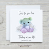 Personalised Sympathy Card - Rainbow Angel Bear