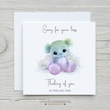 Personalised Sympathy Card - Rainbow Angel Bear