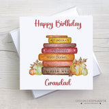 Personalised Birthday Card - Positivity Affirmations Autumn Book Stack