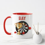 Personalised Best Dad Dartboard Mug, Fathers Day Cup, Sporting Gift, Home Decor