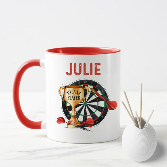 Personalised Team Player Dartboard Mug, Fathers Day Cup, Gift For Him
