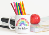 Personalised Teacher Mug, Teacher Gift, End Of Term Gift, Rainbow Mug, Teaching Mug, Personalised Gift, Gift For Mum