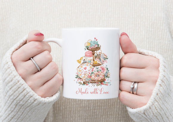 Personalised Made With Love Sewing Mug, Gifts For Her, Sewing gift, Gifts For Seamstress, Birthday Gifts
