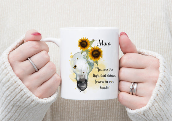 Personalised Forever In Our Hearts Mug, Sympathy Gift, In Loving Memory, Remembrance Mug, Hug In A Box Gift