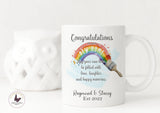 Personalised New home Congratulations Mug, Unique Housewarming Gift, Hid And Her Gift, Keepsake Rainbow Mug, Uk