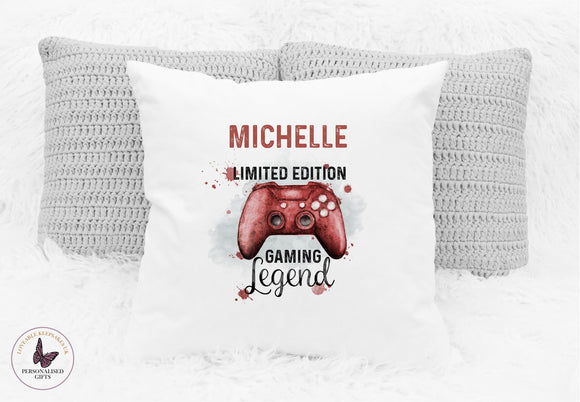 Personalised Gamer Cushion, Limited Edition design Controller, Gifts For Him Her, Stocking Filler, Birthday Day Pillow