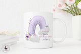 Personalised Mother’s Day Mug, Flower Butterfly Rainbow Gifts, Gift For Mum Mam Grandma Nana
