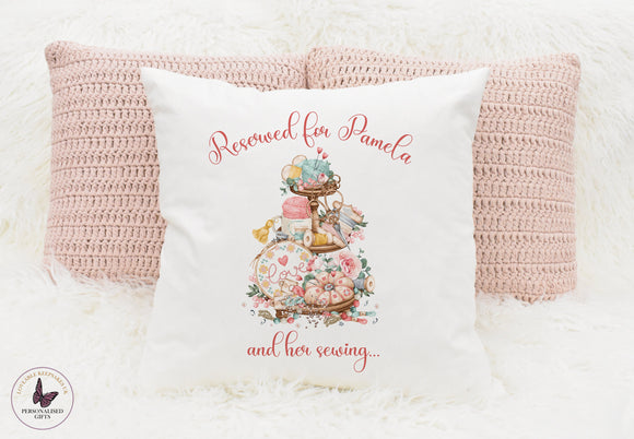 Personalised Sewing Cushion, Dressmakers Gift, Sewing Themed Gifts, Gift For Her
