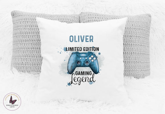 Personalised Gamer Cushion, Limited Edition design Controller, Gifts For Him Her, Stocking Filler, Birthday Day Pillow