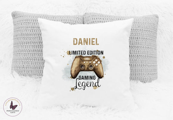Personalised Gamer Cushion, Limited Edition design Controller, Gifts For Him Her, Stocking Filler, Birthday Pillow