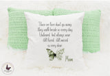 Personalised Memorial Cushion, Butterfly Gift, Remembering Loved Ones, Condolences Gift, In Loving Memory, Gift For Her