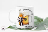 Personalised Best Dad Beer Mug, Fathers Day Gift, Rosette Birthday Gift, Novelty Gifts, 11oz Ceramic White Mug