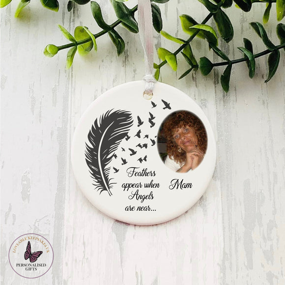 Personalised Photo Remembrance Bauble, Think Of You Gift, Keepsake Condolence Gifs, Gift For Her