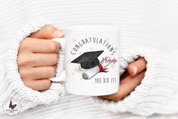 Personalised Graduation Mug, Class Of 2022, University Gifts, Graduate Gift For Her & Him, Well Done Gift, Passed Your Degree, Keepsake Gift