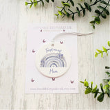 Personalised Memorial Bauble, Forget Me Not, Ceramic Hanging Decoration, Remembering Loved Ones, Christmas Ornament