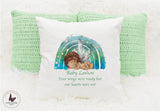 Personalised Angel Baby Cushion, Rainbow Cushion, Memory Keepsake, Your Wings Were Ready But Our Hearts Were Not, Sleeping Baby