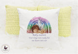 Personalised Angel Baby Cushion, Rainbow Cushion, Memory Keepsake, Your Wings Were Ready But Our Hearts Were Not, Sleeping Baby