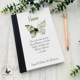 Personalised Letters To Heaven Notebook, Blush Pink Butterfly, Memorial Gift, Bereavement Gift, Condolences Book, Thinking Of You