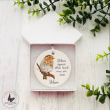 Remembrance Robin Bauble, Hanging Tree Decoration, Robins Flowers Gift, personalised Ornament, Christmas Robin Keepsake, Bereavement Gifts