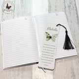 Personalised Positivity Notebook - Green Floral Butterfly Journal