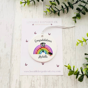 Personalised Graduation Bauble, Class Of 2022, University Gifts, Graduate Gift For Her & Him, Hanging Decoration, Well Done Gift