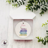 Positive Affirmations Bauble, Best Friend Gift, Rainbow Book Stack, Self Care Gift For Her, Personalised Hanging Decoration