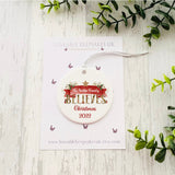 Personalised Ceramic Christmas Bauble, Believe In The Magic Gift, Gifts For Christmas, Stocking Filler, Hanging Christmas Ornament