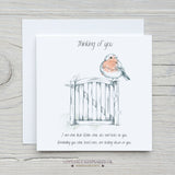 Robin Sympathy Card, Condolence Card - Greetings Card for Bereavement - Hand Sketched Robin Gifts