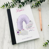 Personalised Mother’s Day Notebook, Flower Butterfly Rainbow Gifts, Gift For Mum Mam Grandma Nana