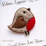 Robin Brooch & Card - Condolences Gift